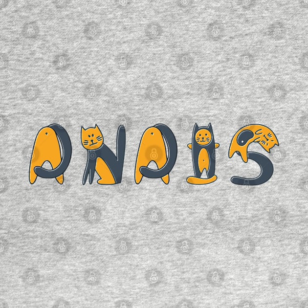 Anais | Girl Name | Cat Lover | Cat Illustration by LisaLiza